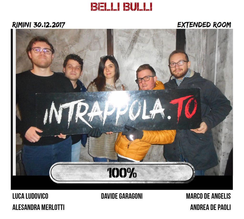 Il gruppo Belli Bulli è fuggito dalla nostra escape room Extended Room