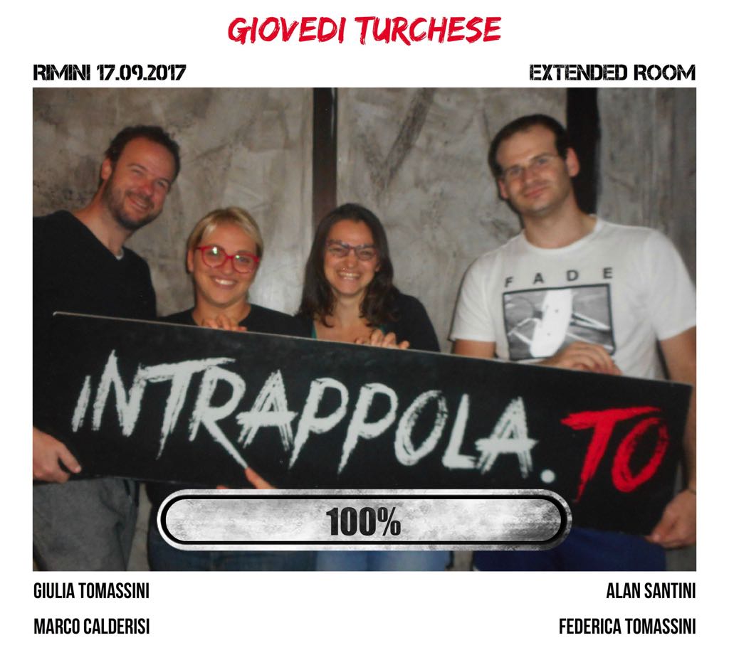Il gruppo Giovedi turchese è fuggito dalla nostra escape room Extended Room