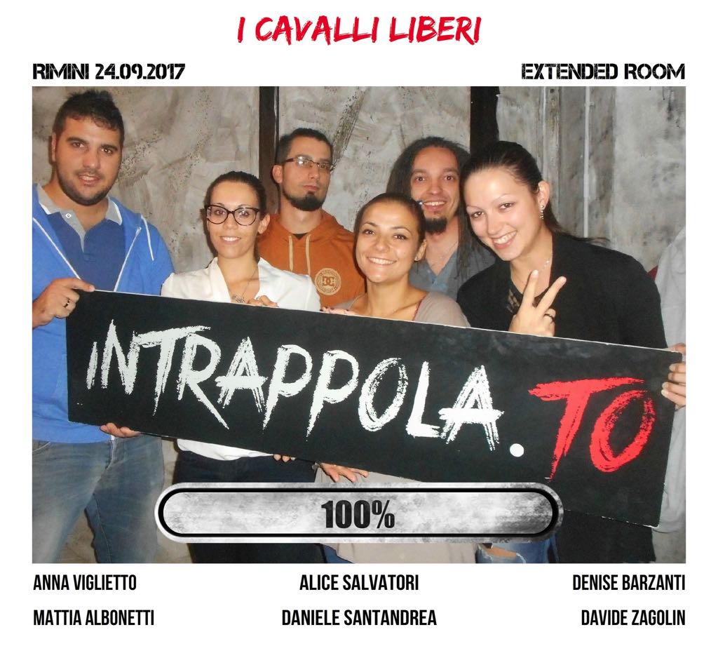 Il gruppo I CAVALLI LIBERI è fuggito dalla nostra escape room Extended Room