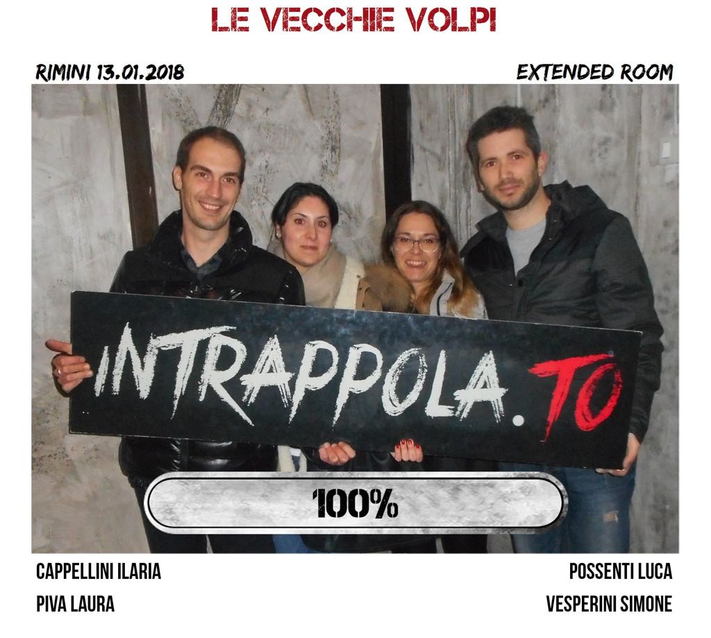 Il gruppo Le vecchie volpi è fuggito dalla nostra escape room Extended Room