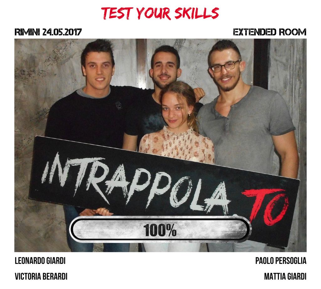 Il gruppo test your skills è fuggito dalla nostra escape room Extended Room