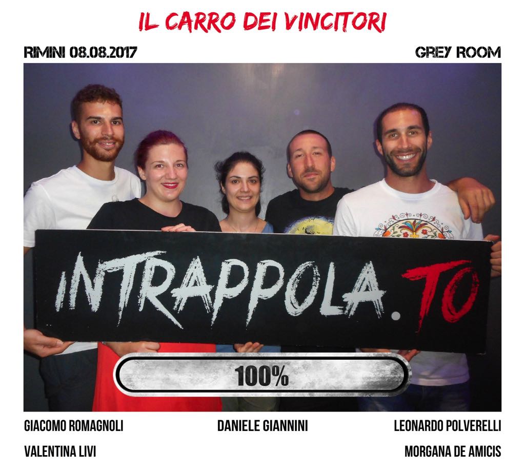 Il gruppo Il Carro dei Vincitori è fuggito dalla nostra escape room Grey Room