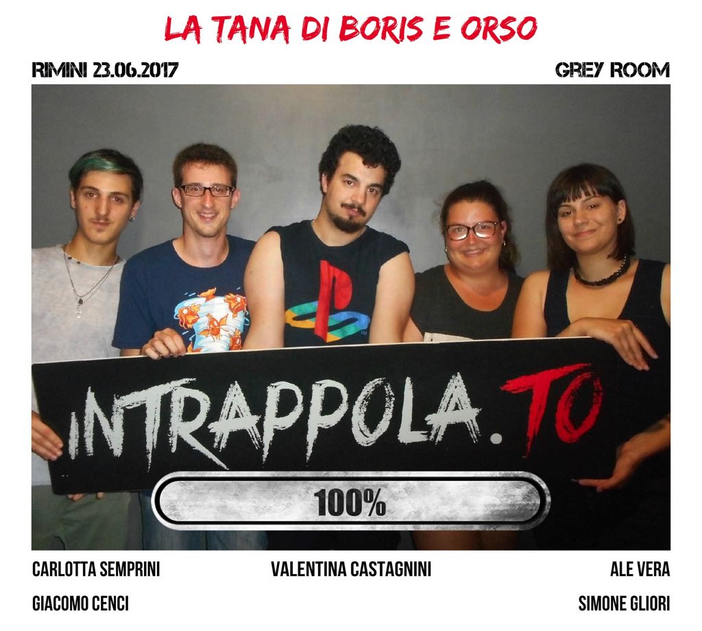 Il gruppo La tana di Boris e Orso è fuggito dalla nostra escape room Grey Room