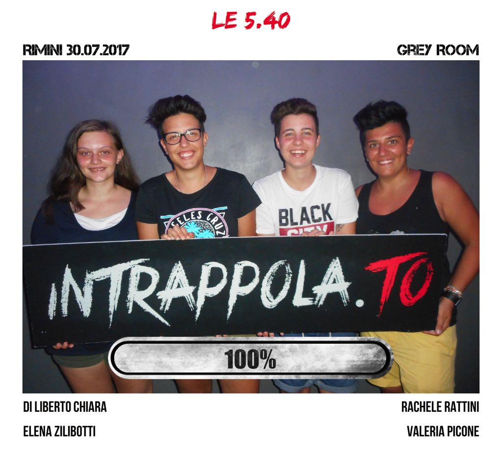 Il gruppo Le 5.40 è fuggito dalla nostra escape room Grey Room