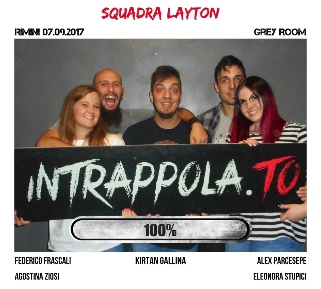 Il gruppo Squadra Layton è fuggito dalla nostra escape room Grey Room