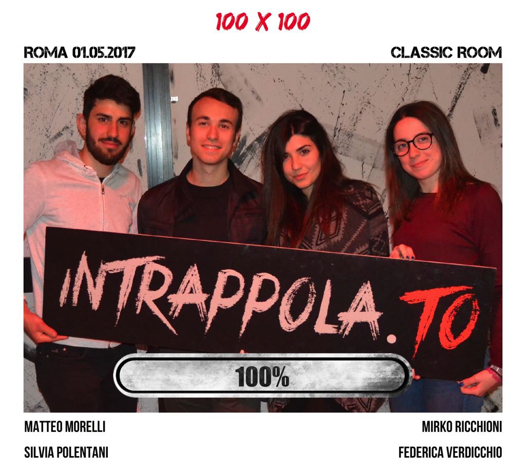 Il gruppo 100 X 100 è fuggito dalla nostra escape room Classic Room