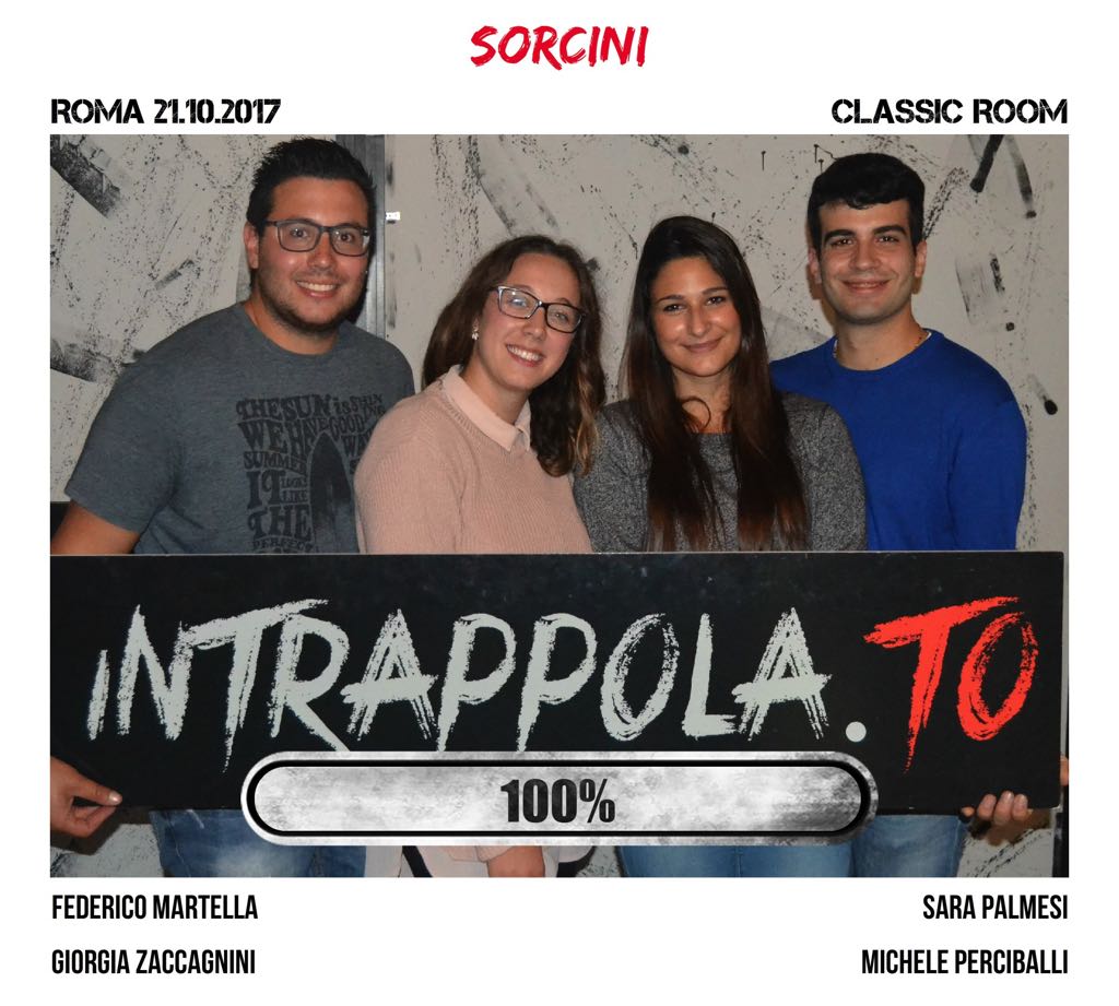 Il gruppo Sorcini è fuggito dalla nostra escape room Classic Room