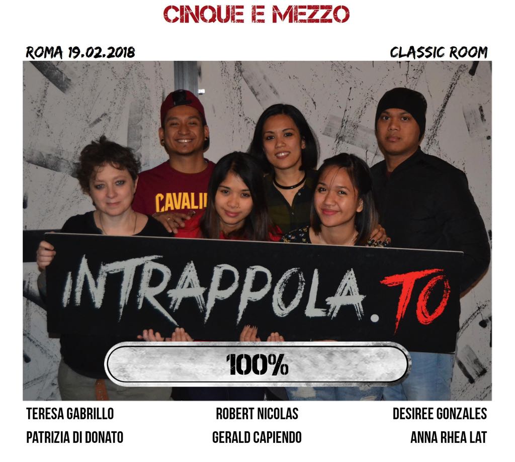 Il gruppo cinque e mezzo è fuggito dalla nostra escape room Classic Room