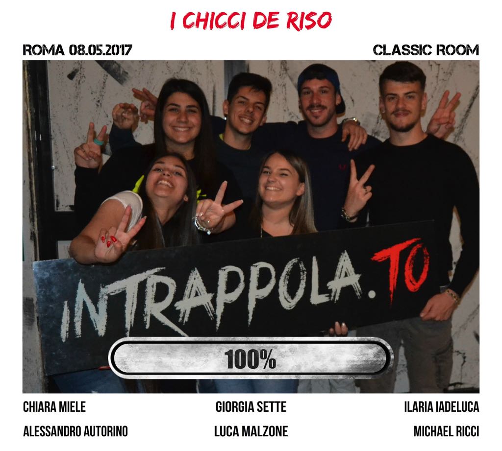 Il gruppo i chicci de riso è fuggito dalla nostra escape room Classic Room