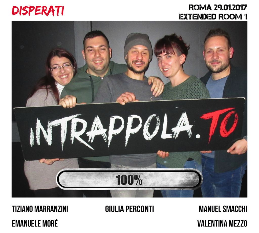 Il gruppo Disperati è fuggito dalla nostra escape room Extended Room