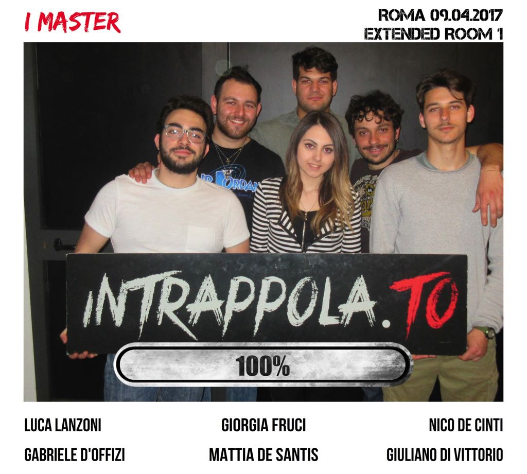 Il gruppo I MASTER è fuggito dalla nostra escape room Extended Room