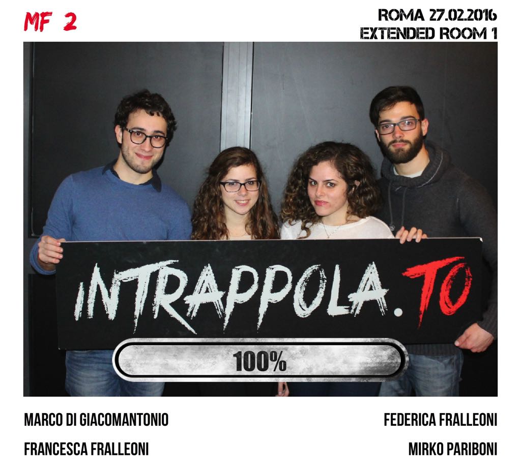 Il gruppo MF^2 è fuggito dalla nostra escape room Extended Room