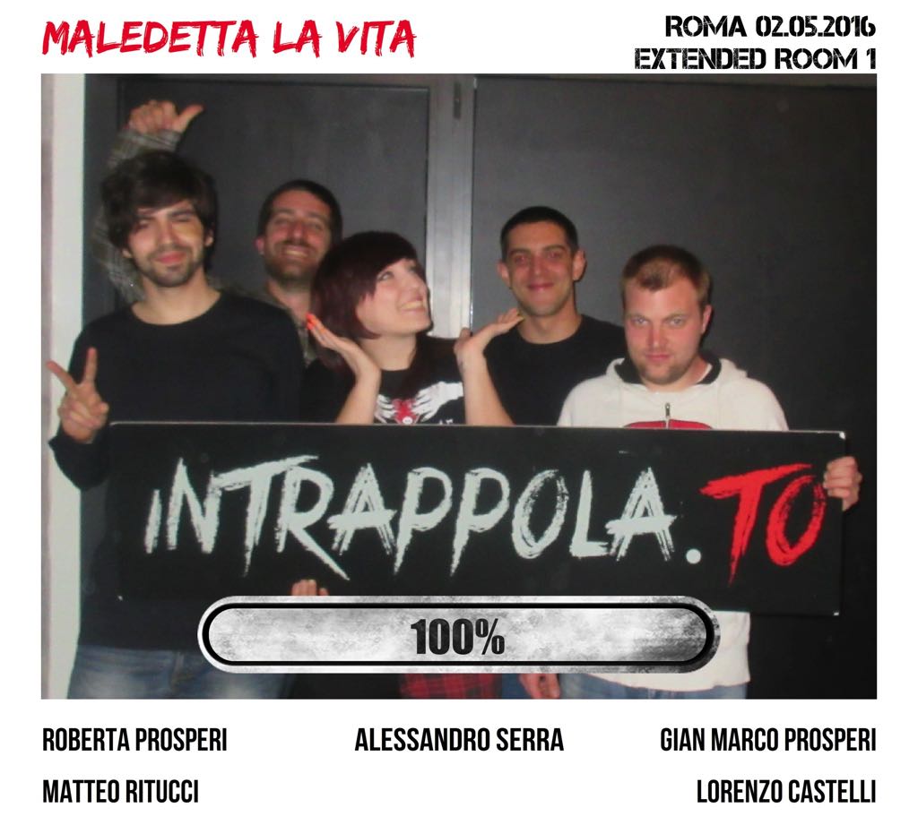 Il gruppo Maledetta la vita è fuggito dalla nostra escape room Extended Room