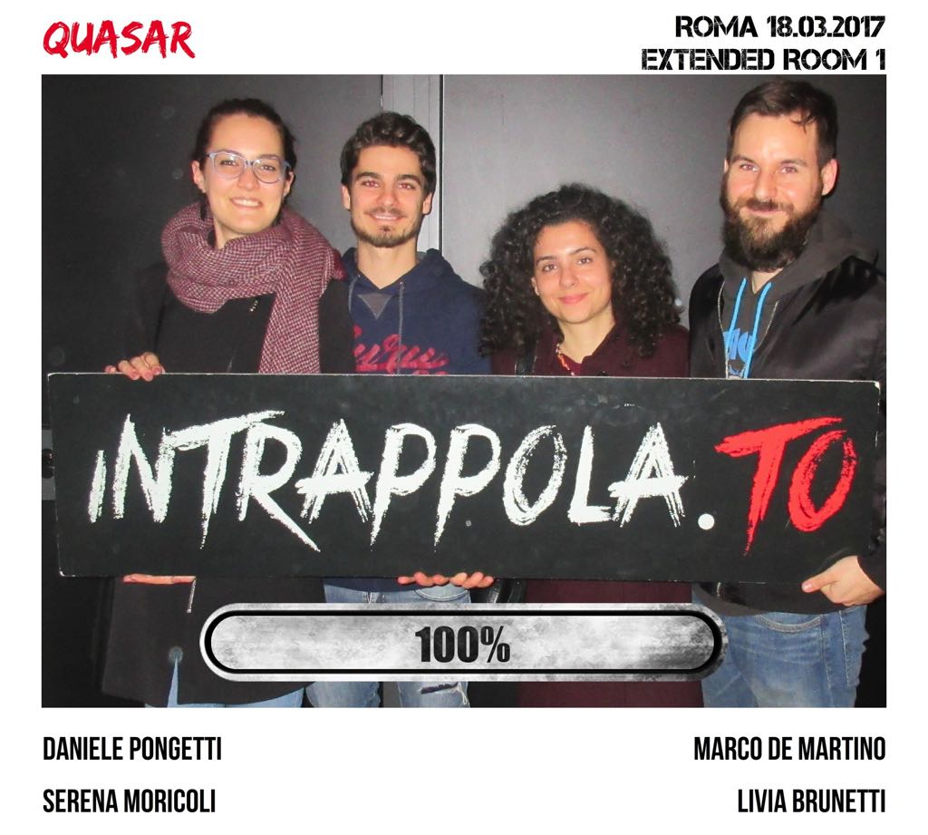 Il gruppo Quasar è fuggito dalla nostra escape room Extended Room