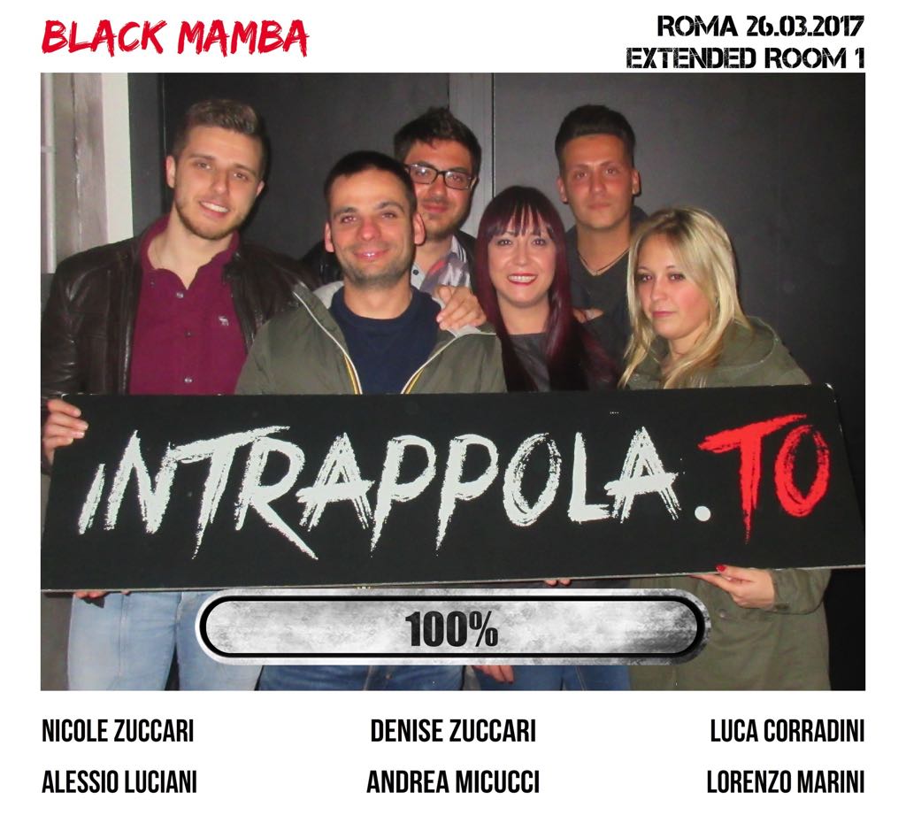 Il gruppo black mamba è fuggito dalla nostra escape room Extended Room