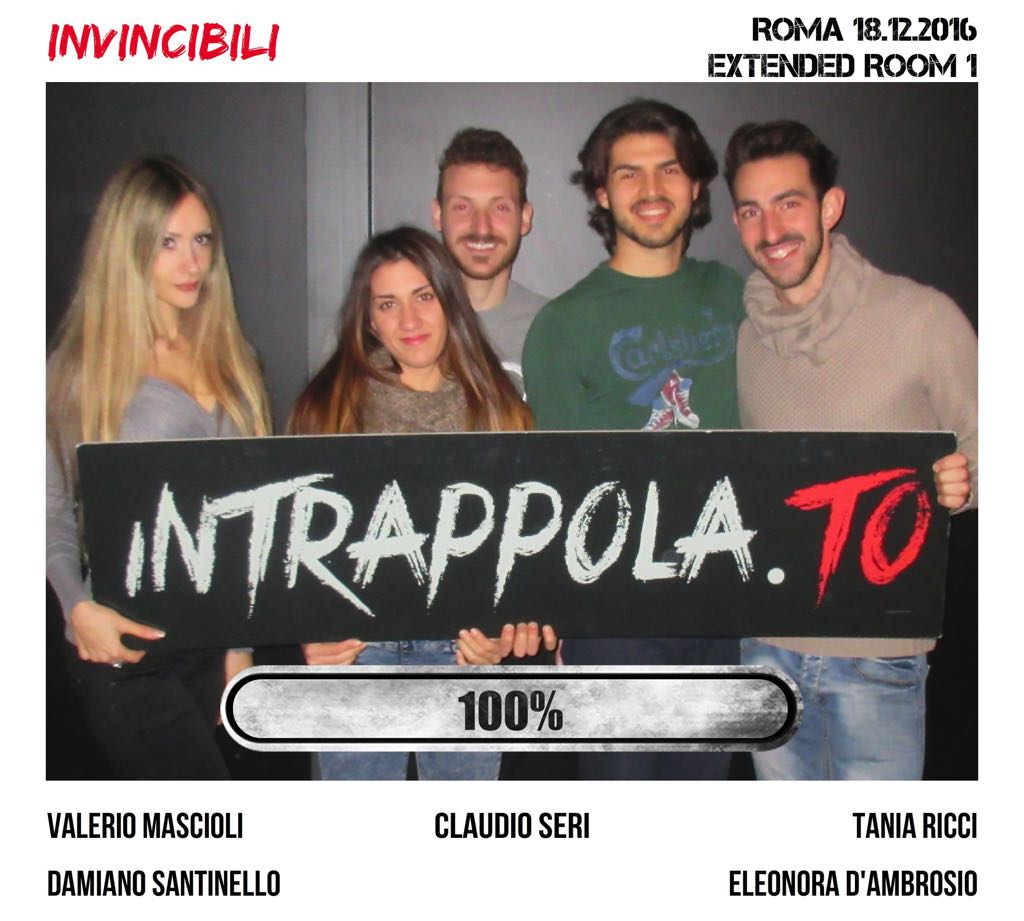 Il gruppo invincibili è fuggito dalla nostra escape room Extended Room