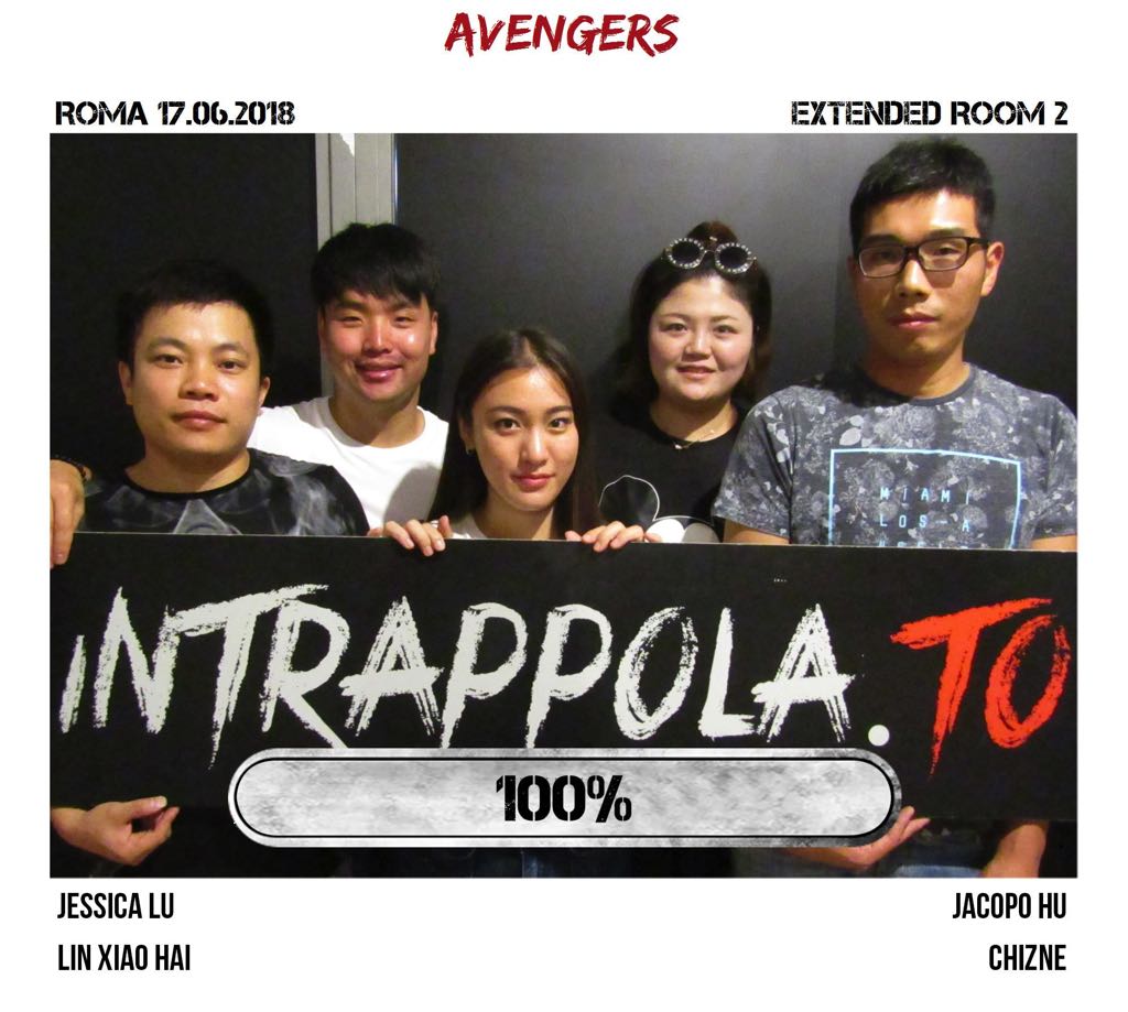 Il gruppo AVENGERS è fuggito dalla nostra escape room Extended Room
