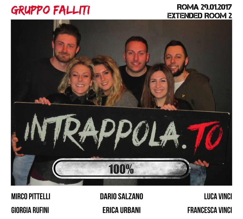 Il gruppo Gruppo Falliti è fuggito dalla nostra escape room Extended Room