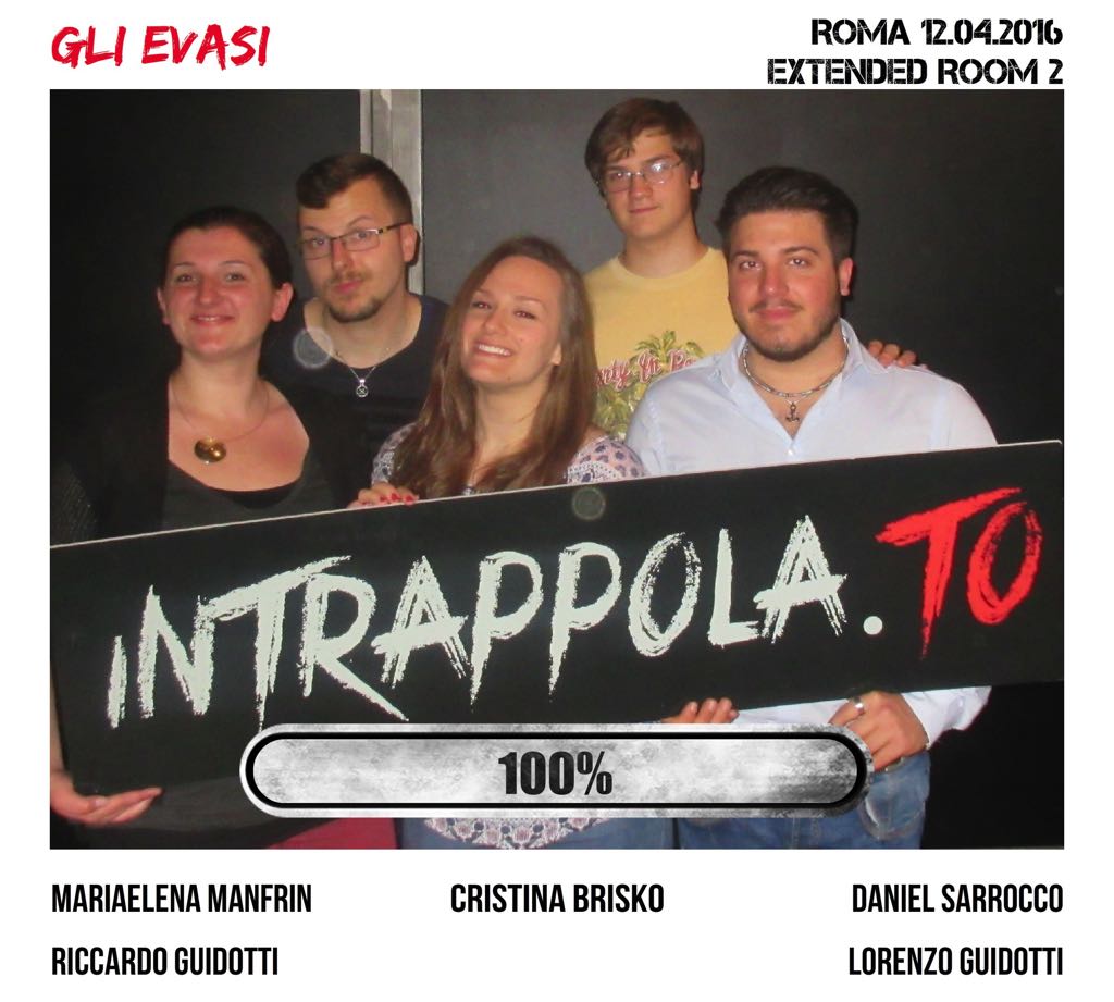 Il gruppo  è fuggito dalla nostra escape room Extended Room