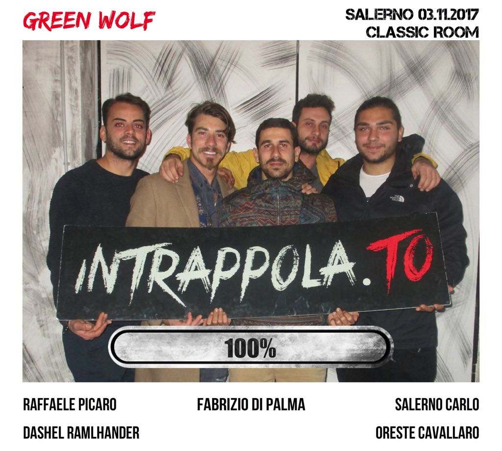 Il gruppo Green wolf è fuggito dalla nostra escape room Classic Room
