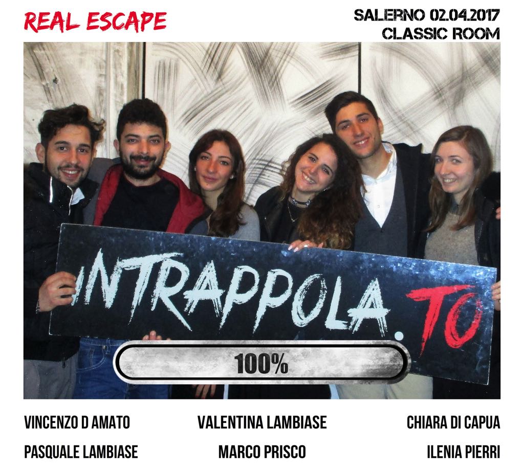 Il gruppo Real Escape è fuggito dalla nostra escape room Classic Room
