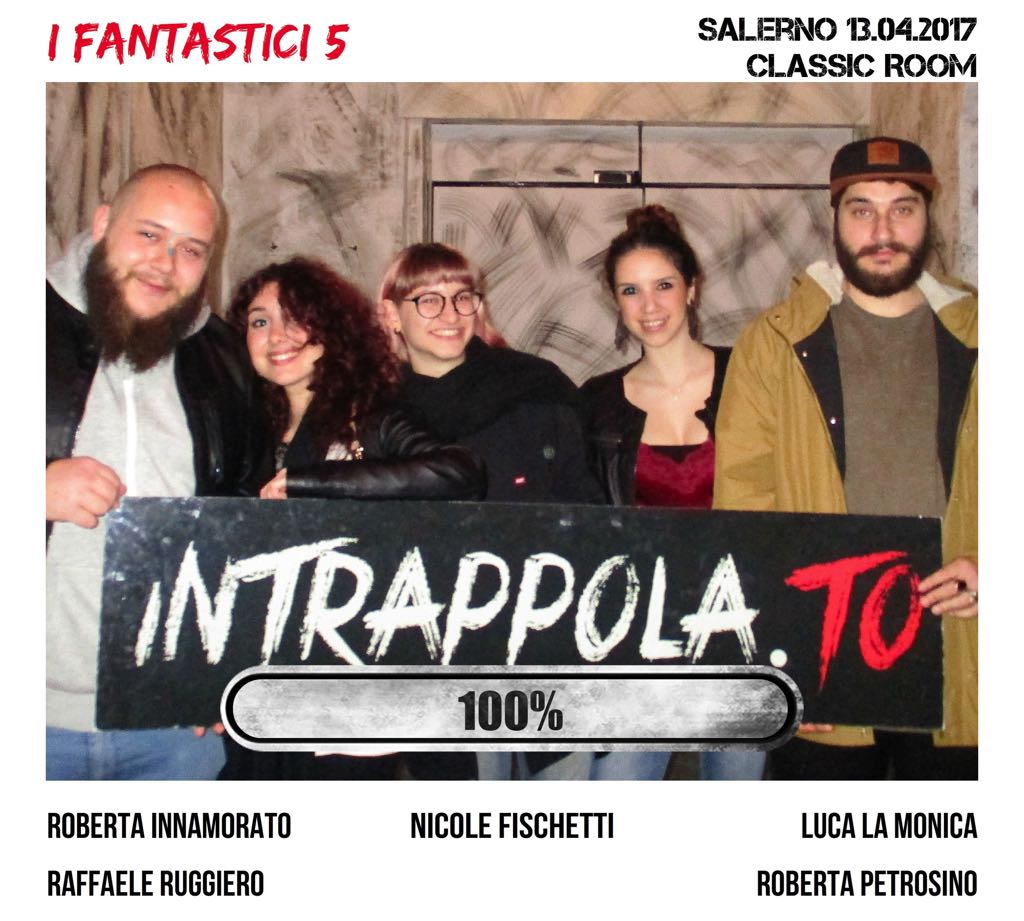 Il gruppo i fantastici 5 è fuggito dalla nostra escape room Classic Room