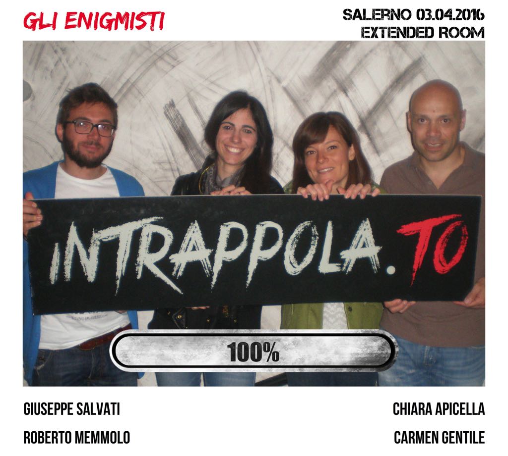 Il gruppo Gli enigmisti  è fuggito dalla nostra escape room Extended Room