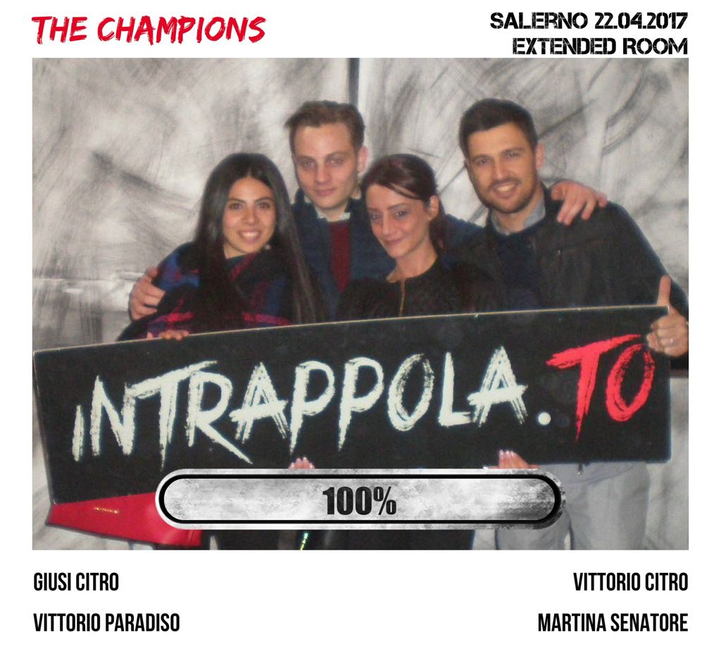 Il gruppo The champions è fuggito dalla nostra escape room Extended Room
