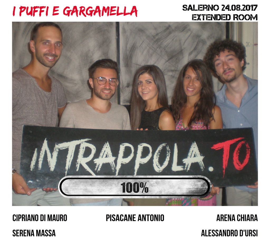 Il gruppo i puffi e Gargamella è fuggito dalla nostra escape room Extended Room