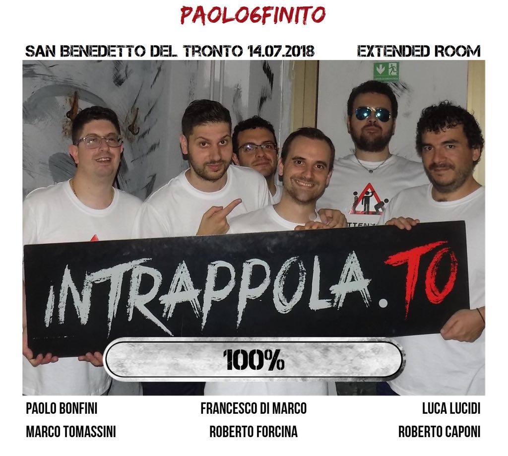 Il gruppo paolo6finito è fuggito dalla nostra escape room Extended Room