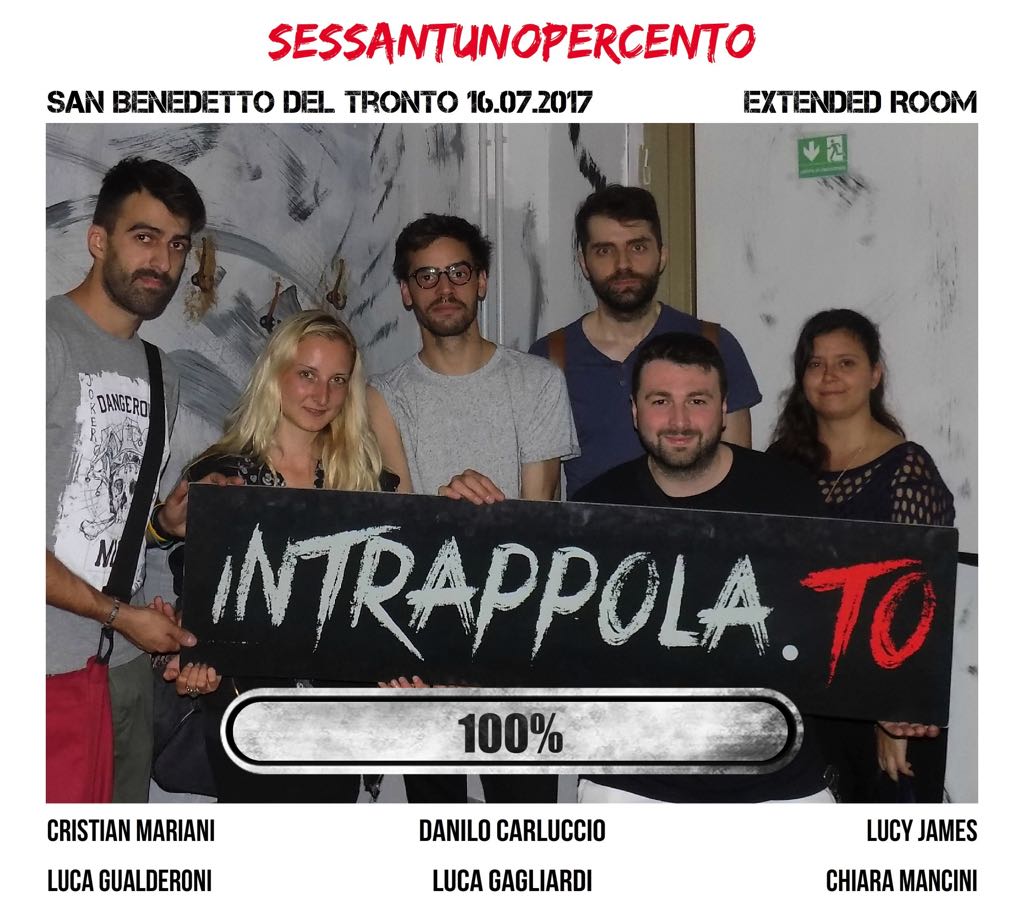 Il gruppo Sessantunopercento è fuggito dalla nostra escape room Extended Room
