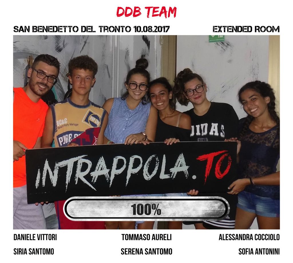 Il gruppo ddb team è fuggito dalla nostra escape room Extended Room