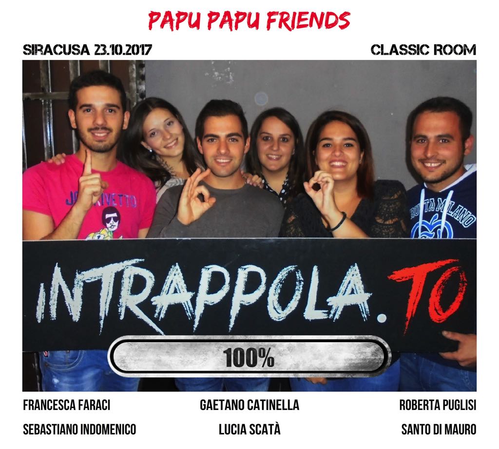 Il gruppo Papu papu friends è fuggito dalla nostra escape room Classic Room