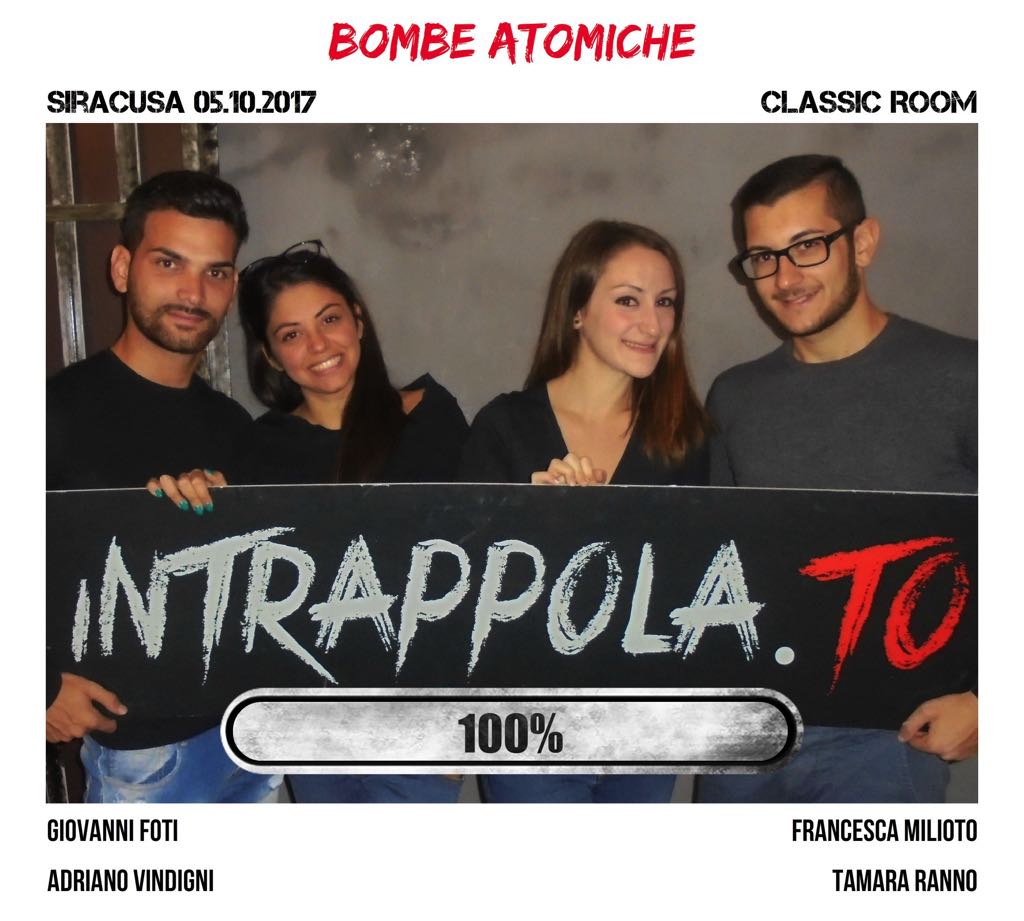 Il gruppo bombe atomiche è fuggito dalla nostra escape room Classic Room