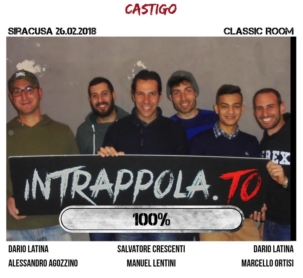 Il gruppo castigo è fuggito dalla nostra escape room Classic Room