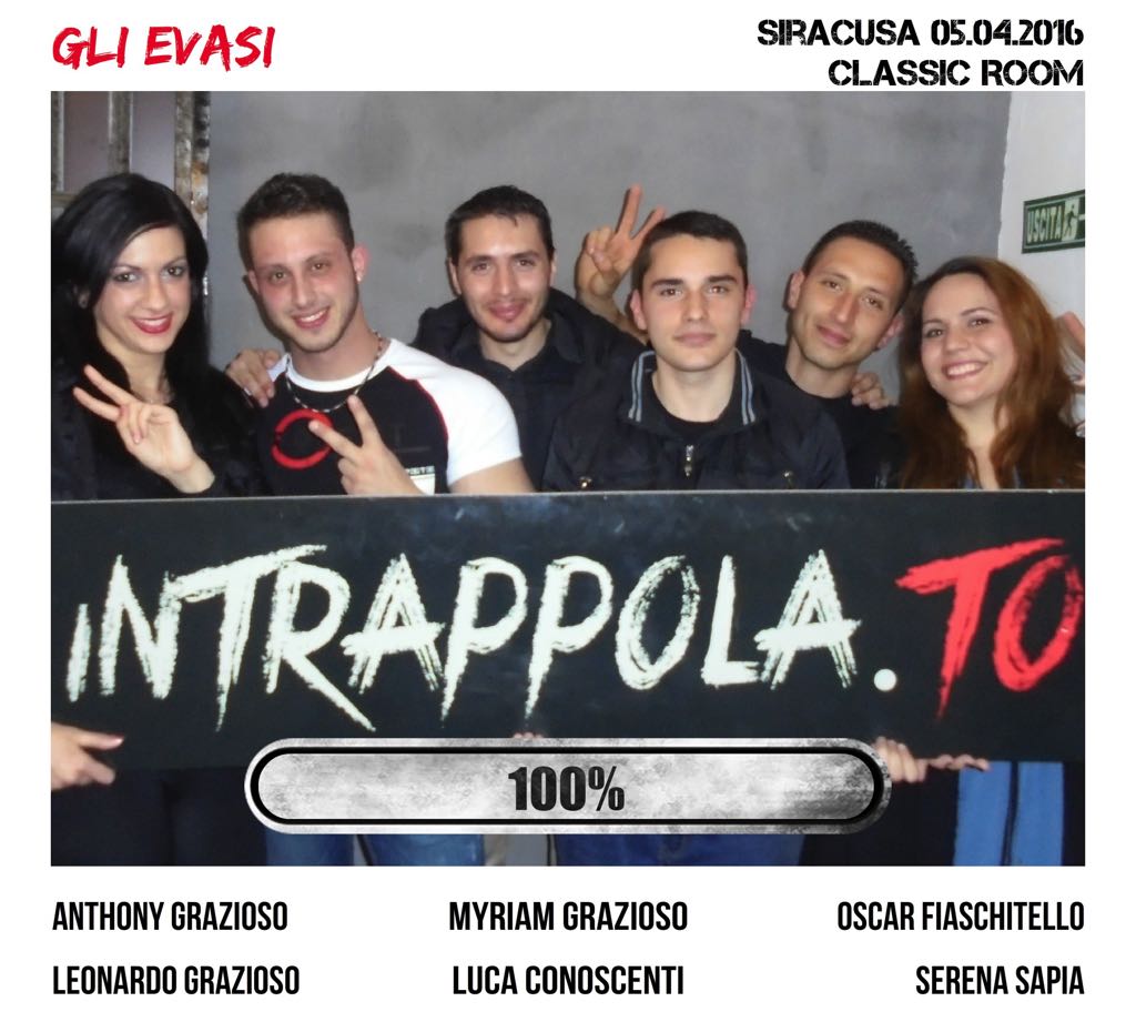 Il gruppo  è fuggito dalla nostra escape room Classic Room