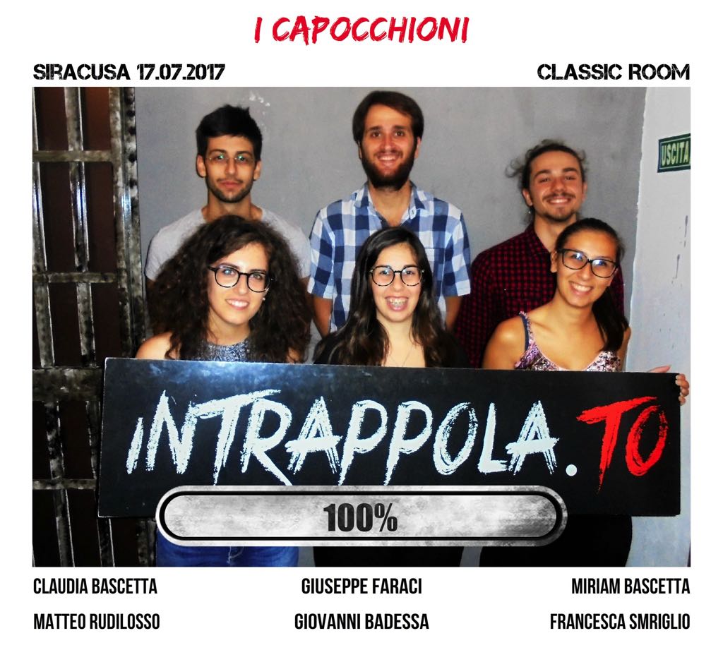 Il gruppo i capocchioni è fuggito dalla nostra escape room Classic Room