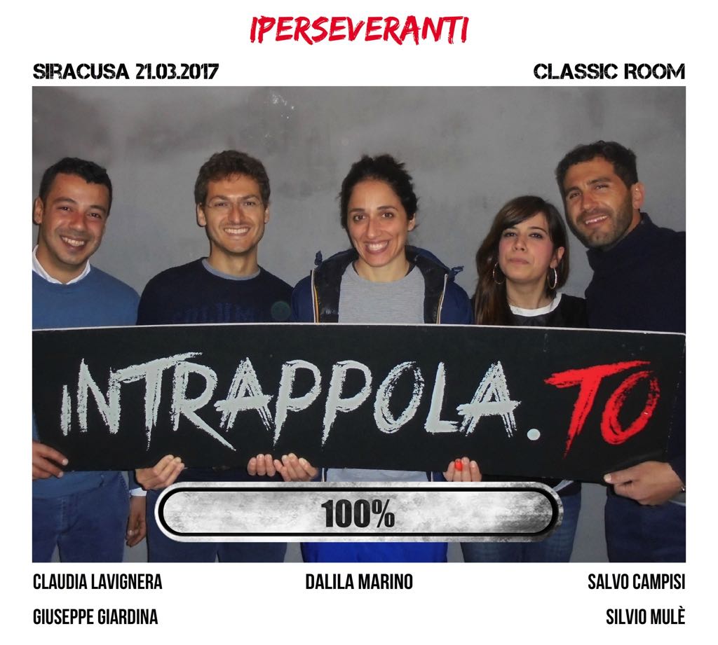 Il gruppo iperseveranti è fuggito dalla nostra escape room Classic Room