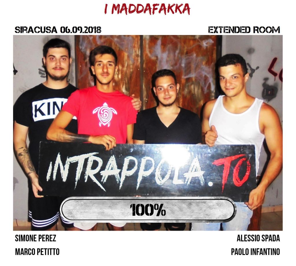 Il gruppo i maddafakka è fuggito dalla nostra escape room Extended Room