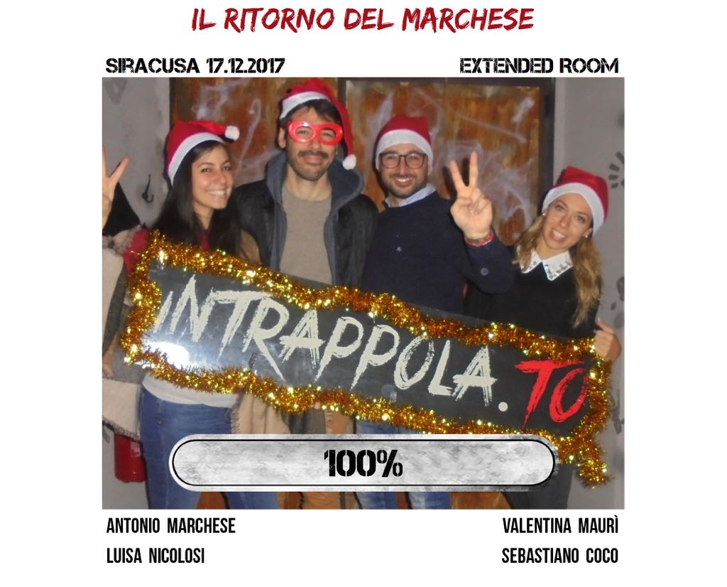Il gruppo il ritorno del marchese è fuggito dalla nostra escape room Extended Room