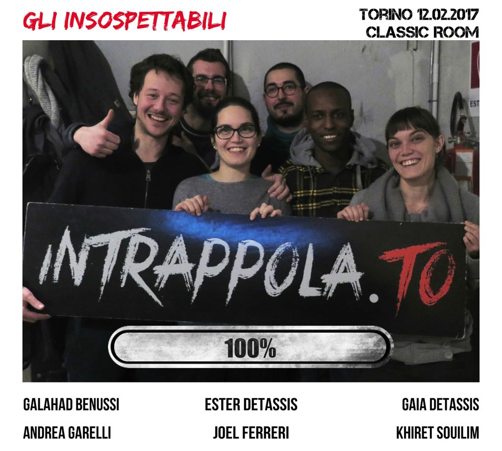 Il gruppo Gli insospettabili è fuggito dalla nostra escape room Classic Room