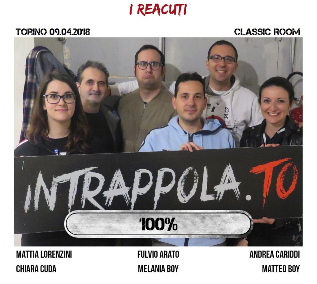 Il gruppo I Reacuti è fuggito dalla nostra escape room Classic Room