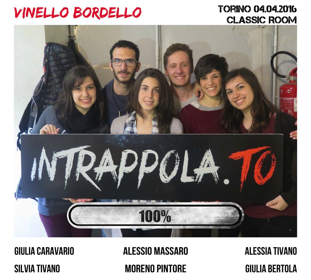 Il gruppo Vinello bordello è fuggito dalla nostra escape room Classic Room