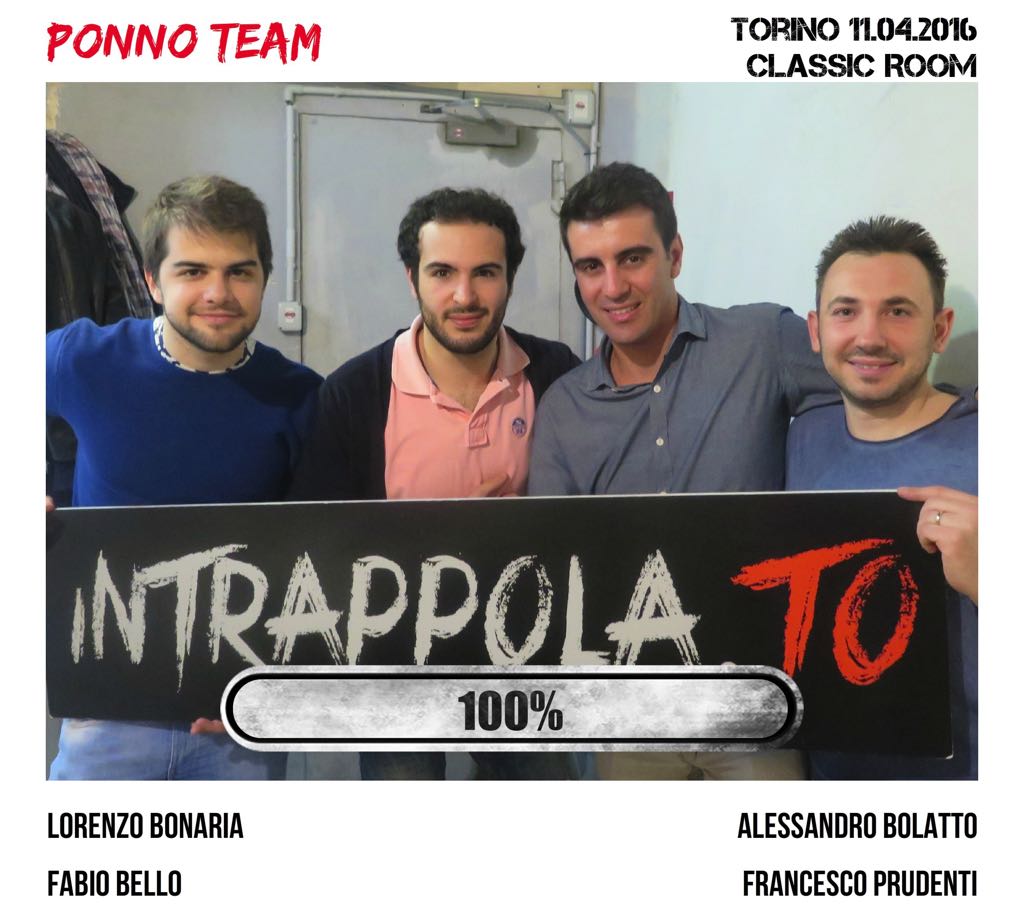 Il gruppo  è fuggito dalla nostra escape room Classic Room