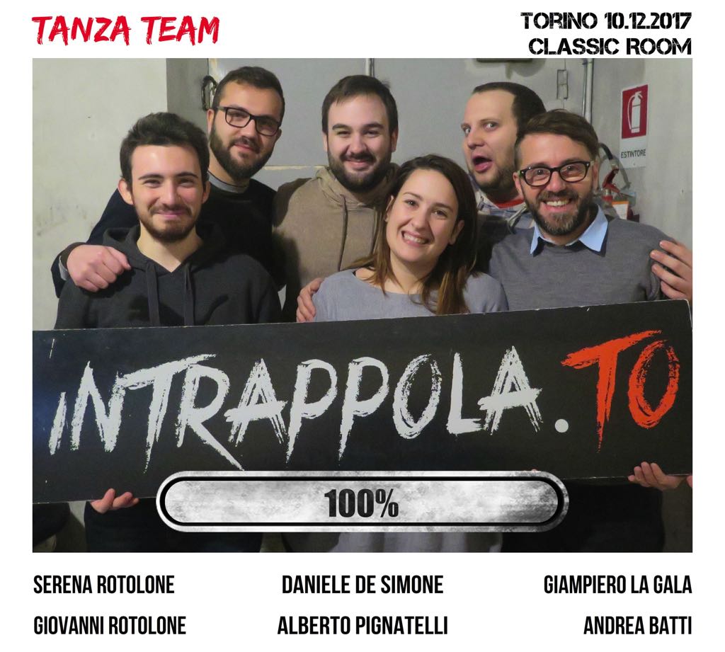 Il gruppo tanza team è fuggito dalla nostra escape room Classic Room