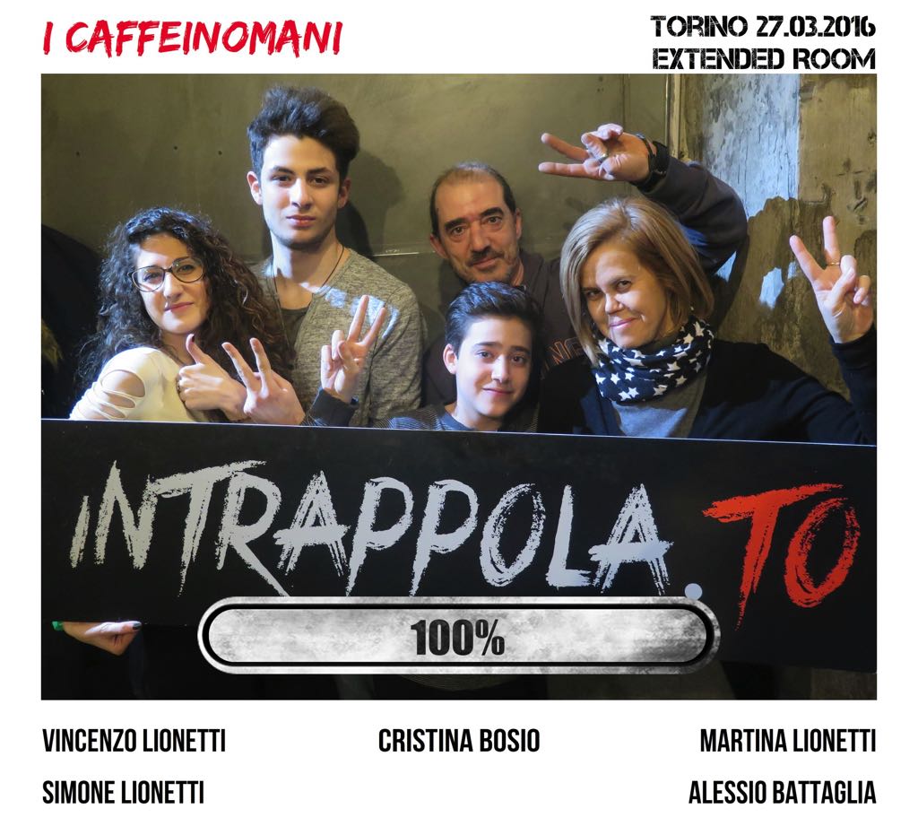 Il gruppo I caffeinomani  è fuggito dalla nostra escape room Extended Room