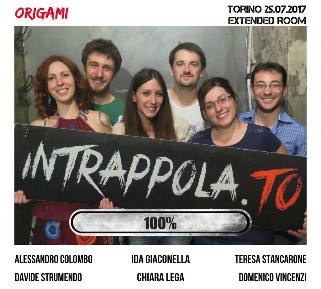 Il gruppo Origami è fuggito dalla nostra escape room Extended Room