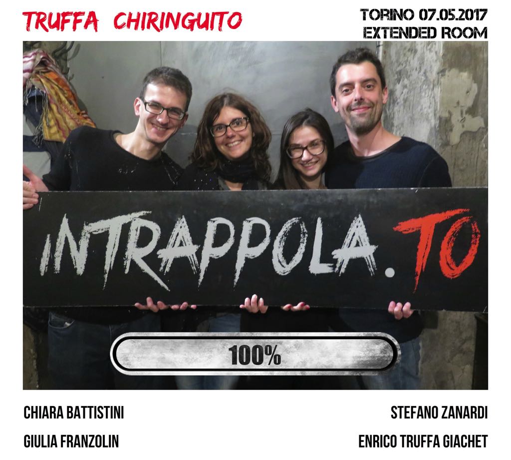 Il gruppo Truffa_chiringuito è fuggito dalla nostra escape room Extended Room