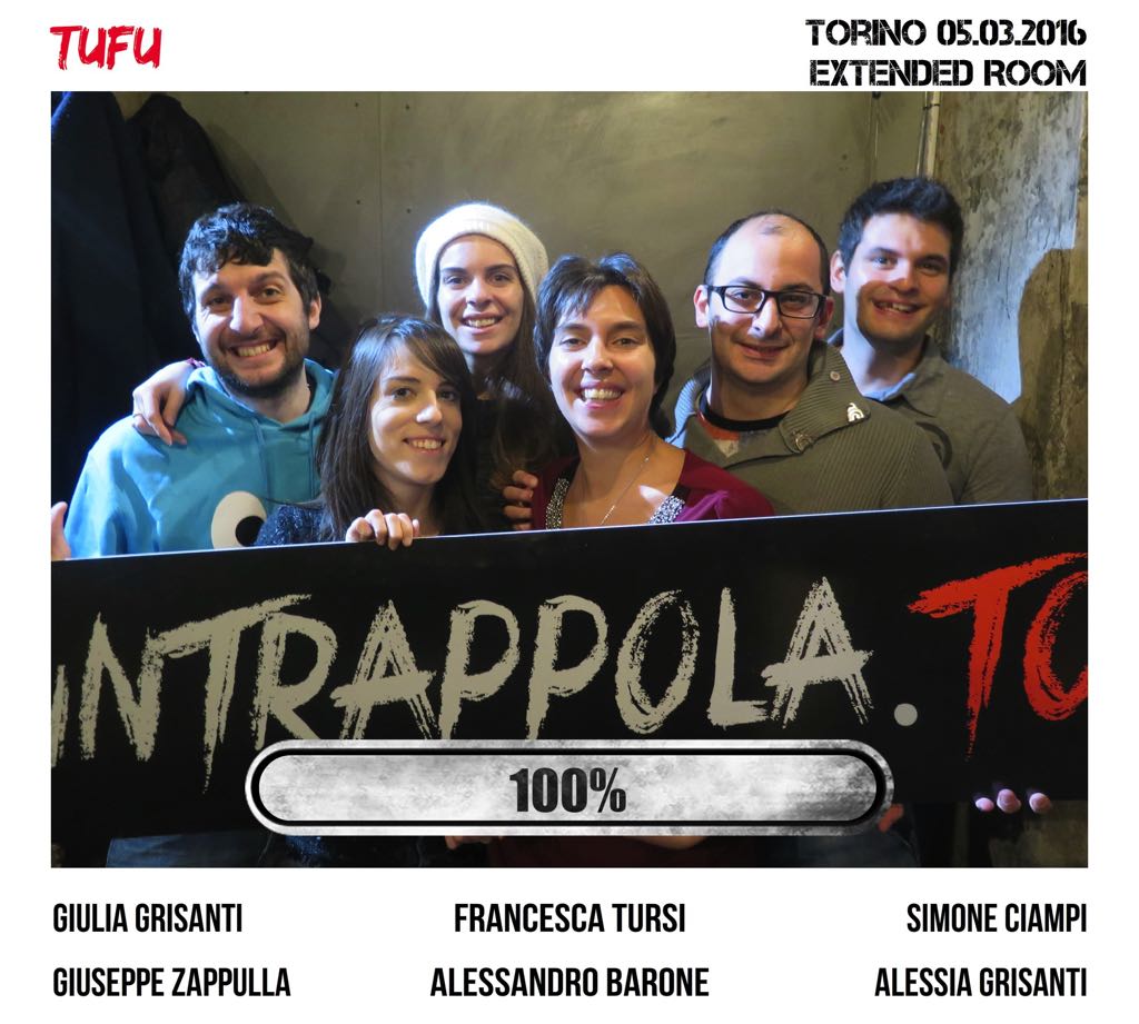 Il gruppo Tufu è fuggito dalla nostra escape room Extended Room