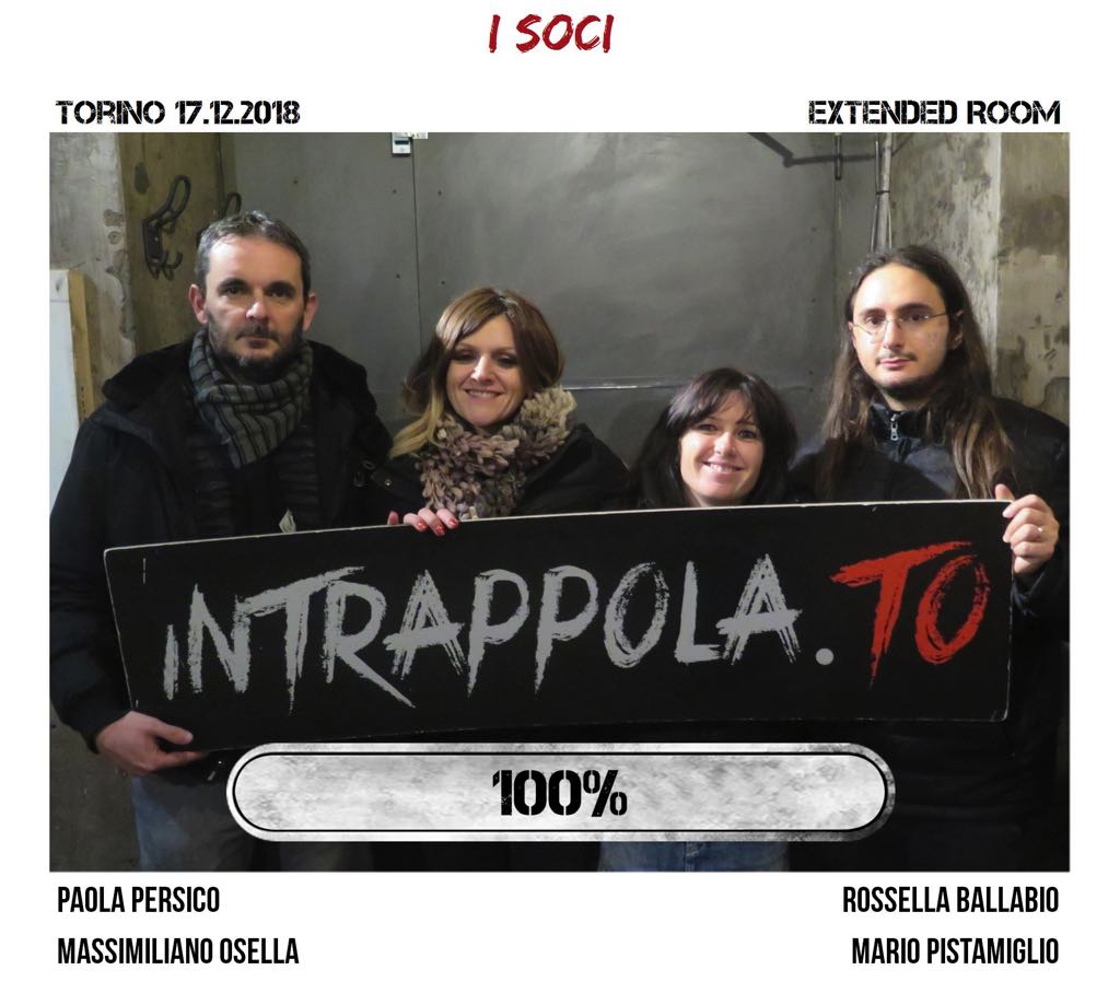 Il gruppo i soci  è fuggito dalla nostra escape room Extended Room
